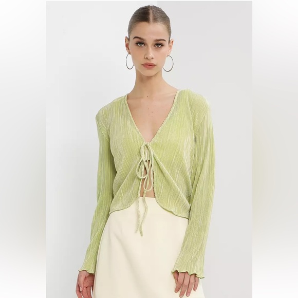 Peppermayo Tops - Peppermayo Barcelona Nights Tie Top Sage